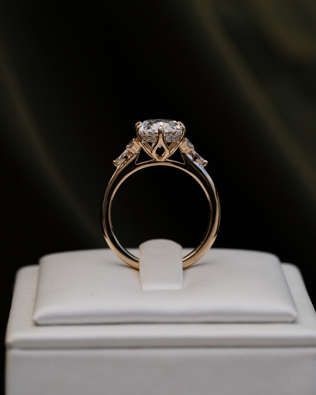 Oval Diamond with Round and Marquise Accent Stones