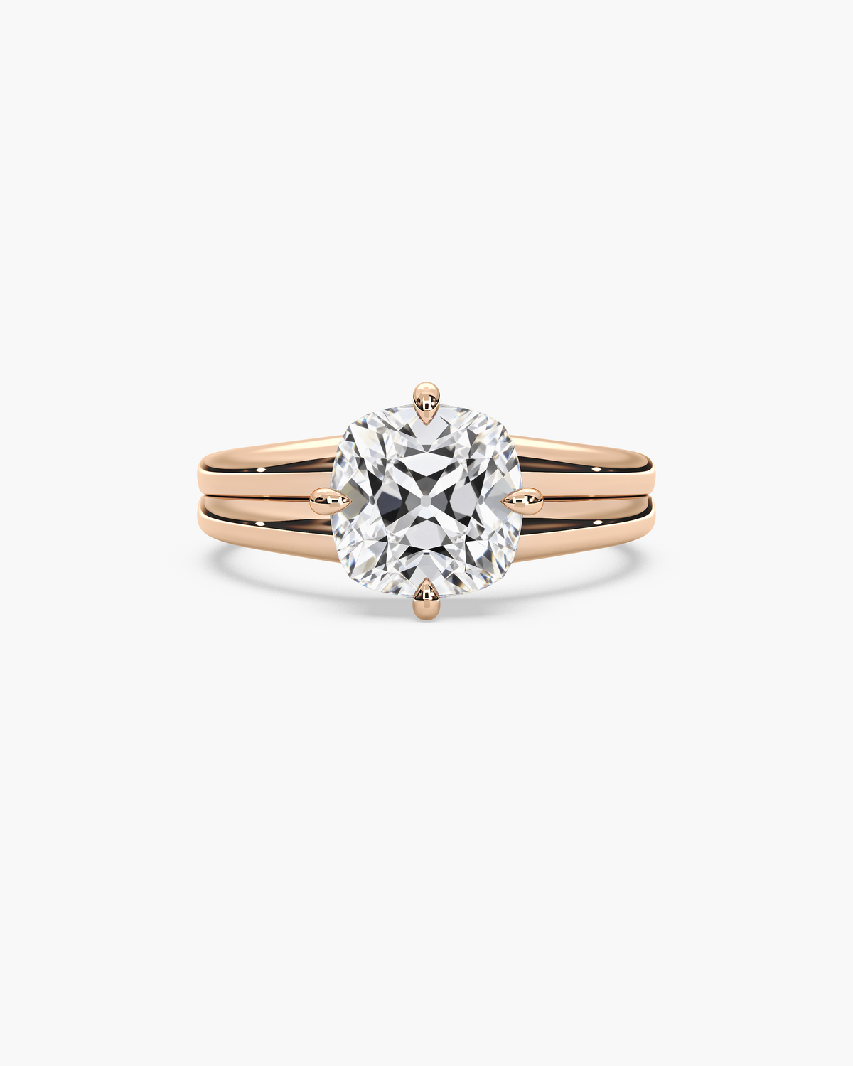 Sen (森) Ribbed Old Mine Cushion Solitaire