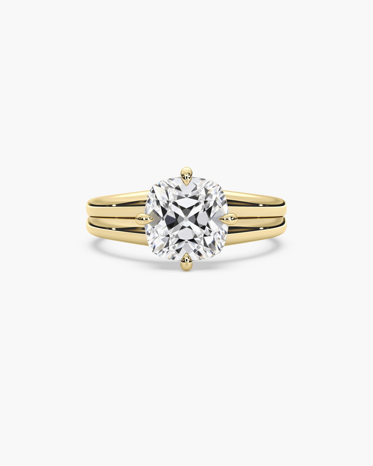 Sen (森) Ribbed Old Mine Cushion Solitaire