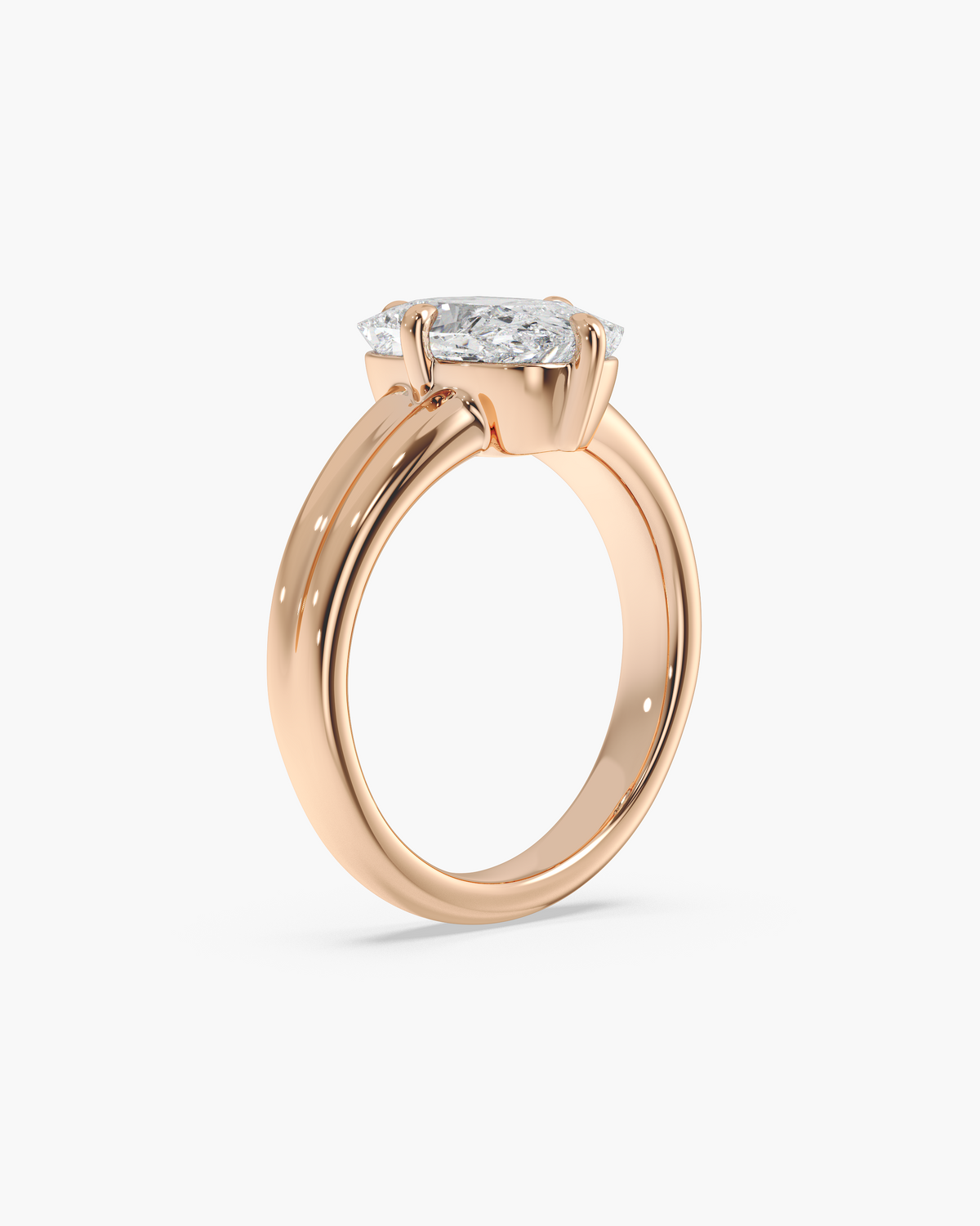 Sen (森) Ribbed Elongated Old Mine Cut Solitaire